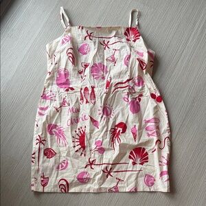 Girls' Pink Shell Print Sundress